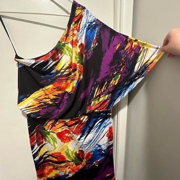 ☀️🏖️Jessica Simpson One Shoulder Abstract Print Dress - Picture 2 of 3